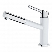 картинка ORBIT белый выдвижная лейка смеситель от магазина Мойки онлайн