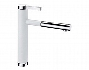 картинка LINEE-S хром/белый смеситель от магазина Мойки онлайн