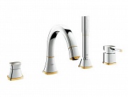 картинка Grandera термостат для ванны на 4 отверстия хром / золото (19936Ig0) от магазина Мойки онлайн