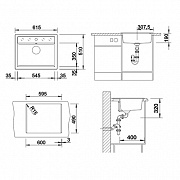 картинка Кухонная мойка Blanco Dalago 6 цвет вулканический серый арт. 527246 от магазина Мойки онлайн