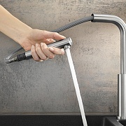 картинка Смеситель Blanco LANORA-S-F нерж.сталь смеситель (выдвижная лейка) монтаж под окно арт. 526180 от магазина Мойки онлайн